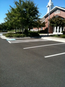 Church parking lot striping